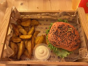 Spicy cecio burger menu  at Flower Burger in Palermo