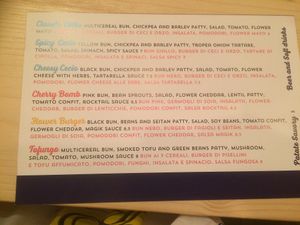 Menu 10% off meatless mondays  at Flower Burger in Palermo