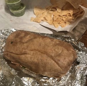 Wheat tortilla are vegan here as well  at Moe's Southwest Grill in Midland