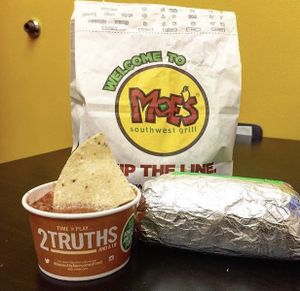 Free chips and salsa  at Moe's Southwest Grill in Midland