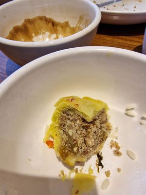 Inside walnut dumpling at Sù Mǎn Xiāng 素满香 - Wujiaochang in Shanghai