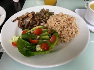 Plato del día / Dish of the day (Ajiaco) at Vegano Oculto in Bogota