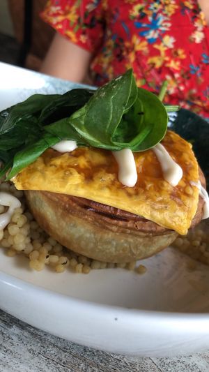 Hartig linzen curry taartje ofzo soort quiche  at Chillers in Emmeloord