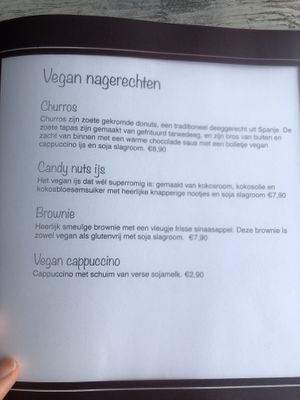 Menu at Chillers in Emmeloord
