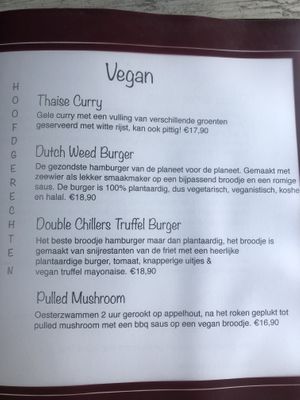 Menu at Chillers in Emmeloord