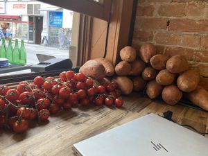 Fresh produce   at Miznon in Vienna