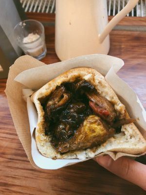 Ratatouille pita, ask for no egg to make it vegan at Miznon in Vienna