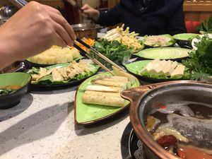 Vegan banquet at Yī Yè Yī Shìjiè - Vegan Hotpot in Shanghai