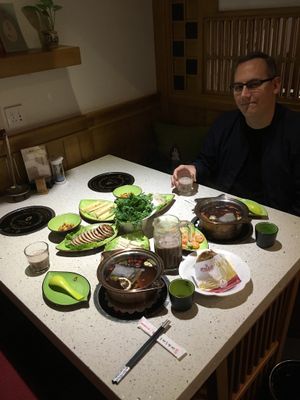 This was a set meal for two people at Yī Yè Yī Shìjiè - Vegan Hotpot in Shanghai