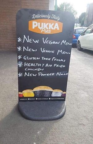 Board outside at Bobbos Fish Bar in Sileby