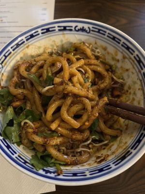 Very spicy peanut udon / marinierte Udon Nudeln mit scharfer Erdnusssauce   at Cai Kitchen in Hamburg