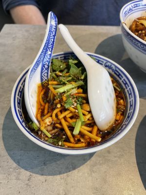 Silken tofu and yuba spicy-sour soup   at Cai Kitchen in Hamburg