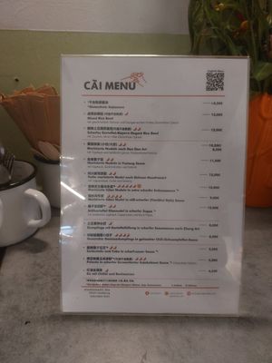 menu at Cai Kitchen in Hamburg