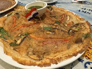 Savory pesto with vegetables  at Pancakes - Berenstraat in Amsterdam