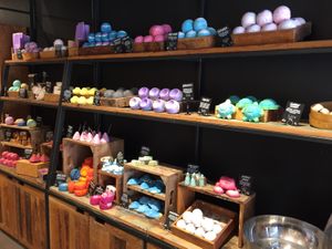 Colourful products  at LUSH in Maribor