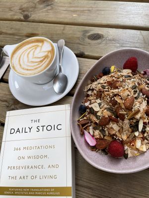 granola and latte (homemade almond mylk!) at Comoba in Lisbon
