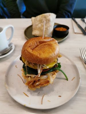 Vegan burger at Comoba in Lisbon