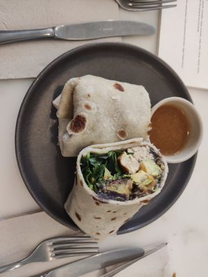 Bica breakfast burrito at Comoba in Lisbon