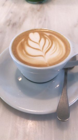 oat milk cappuccino  at Comoba in Lisbon