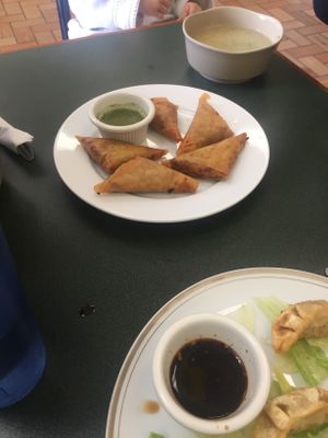Curried somosas  at Pinellia in South Bend