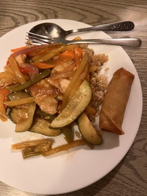 Mango soy medallions and spring roll  at Pinellia in South Bend