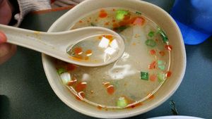 Miso soup with spices at Pinellia in South Bend