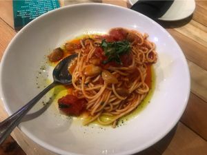  Vegan spaghetti  at Zeoli's Italian in Clawson