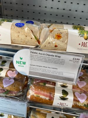 Avocado, falafel and chipotle wrap at Pret A Manger - Buckingham Palace in South West London