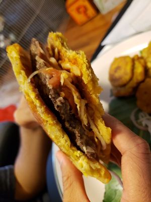 Patacon chimi at Next Stop Vegan - Washington Heights in New York City