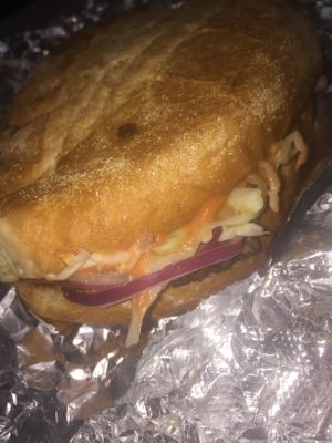 Best Chimi burger ever at Next Stop Vegan - Washington Heights in New York City