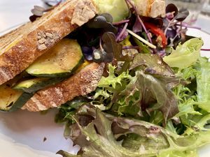 Mediterranean Vegan Sandwich  at Manzanita Market in Taos