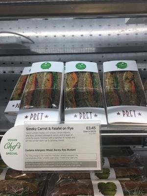 Jan 2020 chef’s special vegan wrap  at Pret A Manger - High St in North London