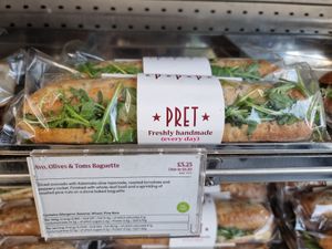 Baguette at Pret A Manger - South Kensington Tube in South West London