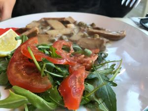 lemon seitan and lemon at Frary's in Venice