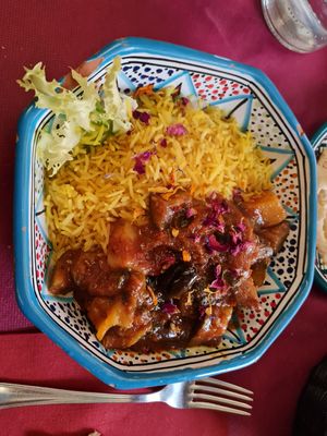 Hot vegan rice plate at Frary's in Venice