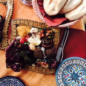 Mezze Vegan Appetiser plate to share at Frary's in Venice