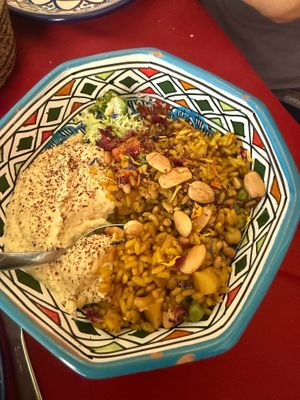 rice dish (yogurt omitted to ensure vegan) at Frary's in Venice