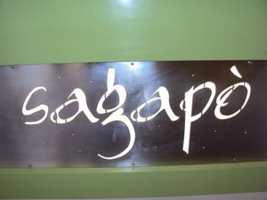 logo at Sagapo Gelateria in Spotorno