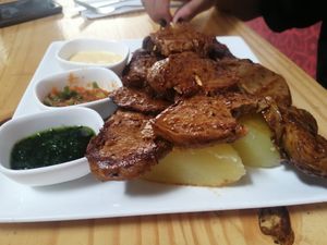 Anticuchos at Namaste Coffee in Lima