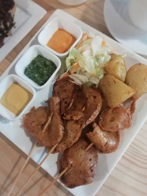 Anticucho vegan at Namaste Coffee in Lima