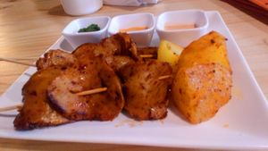 Anticuchos at Namaste Coffee in Lima