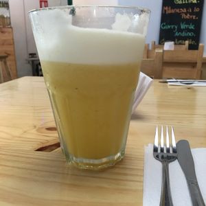 Pineapple juice at Namaste Coffee in Lima