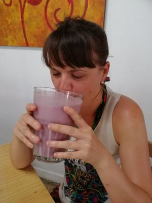 Massive fruity smoothie, great at Namaste Coffee in Lima