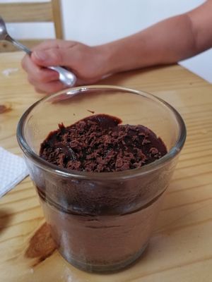 Chocolate cheese cake at Namaste Coffee in Lima