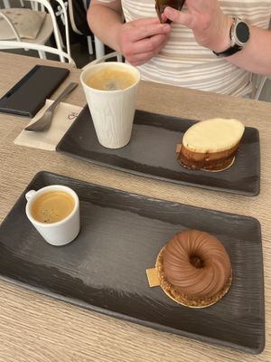 Noisette and triple chocolate cakes   at Amour Patisserie Vegetale in Nice