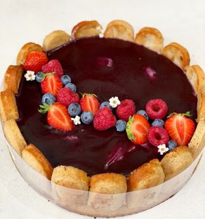 Charlotte aux fruits  at Amour Patisserie Vegetale in Nice