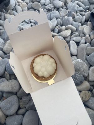 Coconut cream pastry  at Amour Patisserie Vegetale in Nice