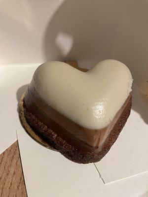 Triple chocolate-white, milk, and dark! All vegan and gluten free amazing!  at Amour Patisserie Vegetale in Nice