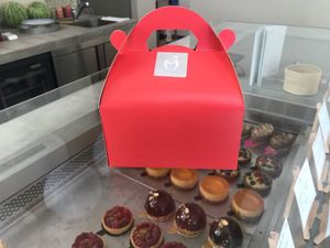 Beautiful packaging at Amour Patisserie Vegetale in Nice