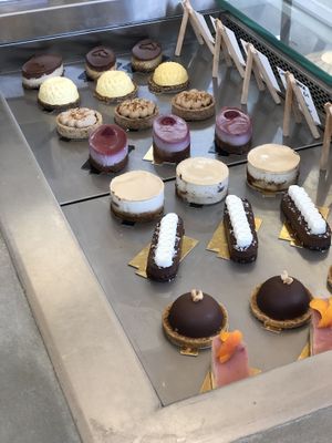 Some of our pastries, gluten free and vegan. Mostly raw  at Amour Patisserie Vegetale in Nice